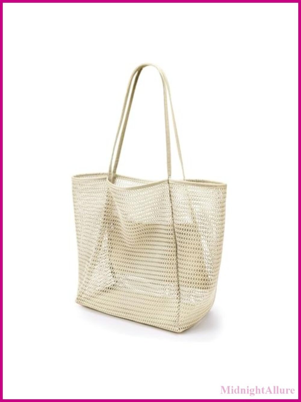 Mesh Beach Bag Tote Shoulder Handbag for Women Pool Vacation Picnic Travel